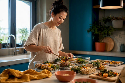 Vegan meals arranged for weekly planning