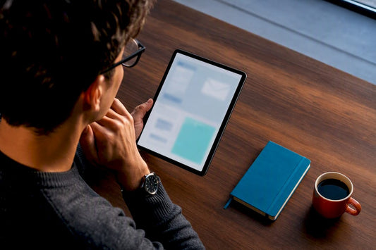 Learner reviewing email marketing ebook